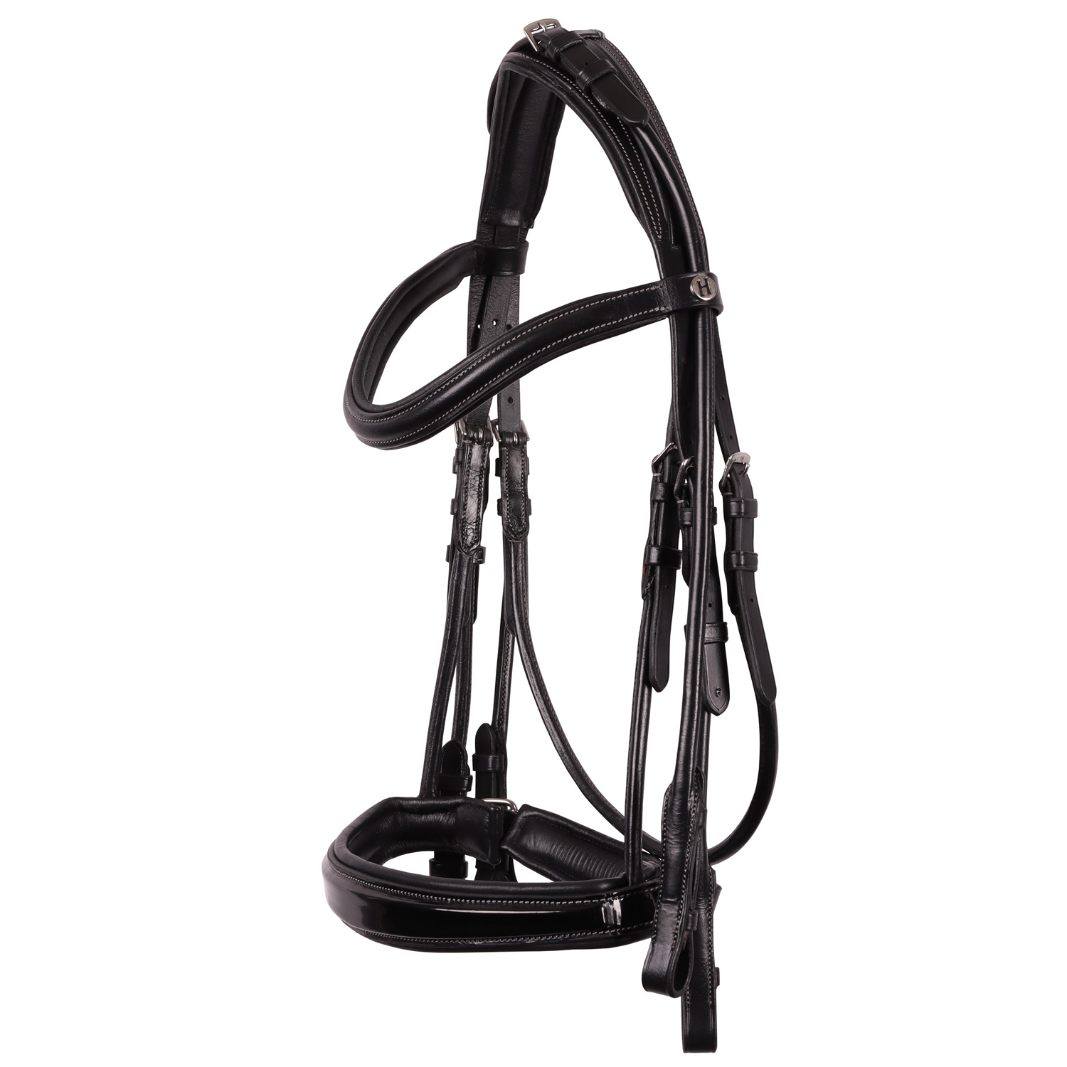 Оголовье мундштучное Grand Prix, с лаком, круглые ремни