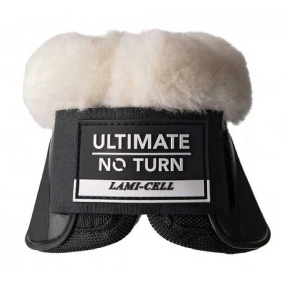 Кобуры (колокольчики) анатомические с мехом для лошади Ultimate No Turn Lami-Cell, чёрные, 2 шт.