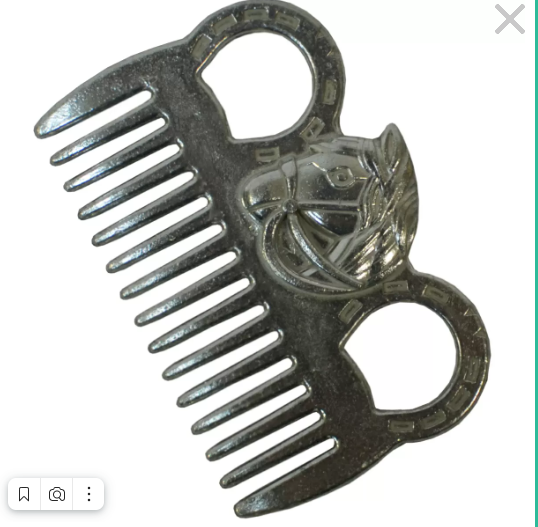 Гребешок алюминиевый для гривы и хвоста с головой лошади