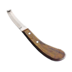 Нож копытный двухсторонний с деревянной ручкой