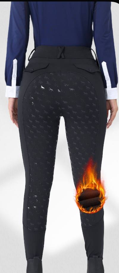 Леггинсы зимние для верховой езды с полной силиконовой леей