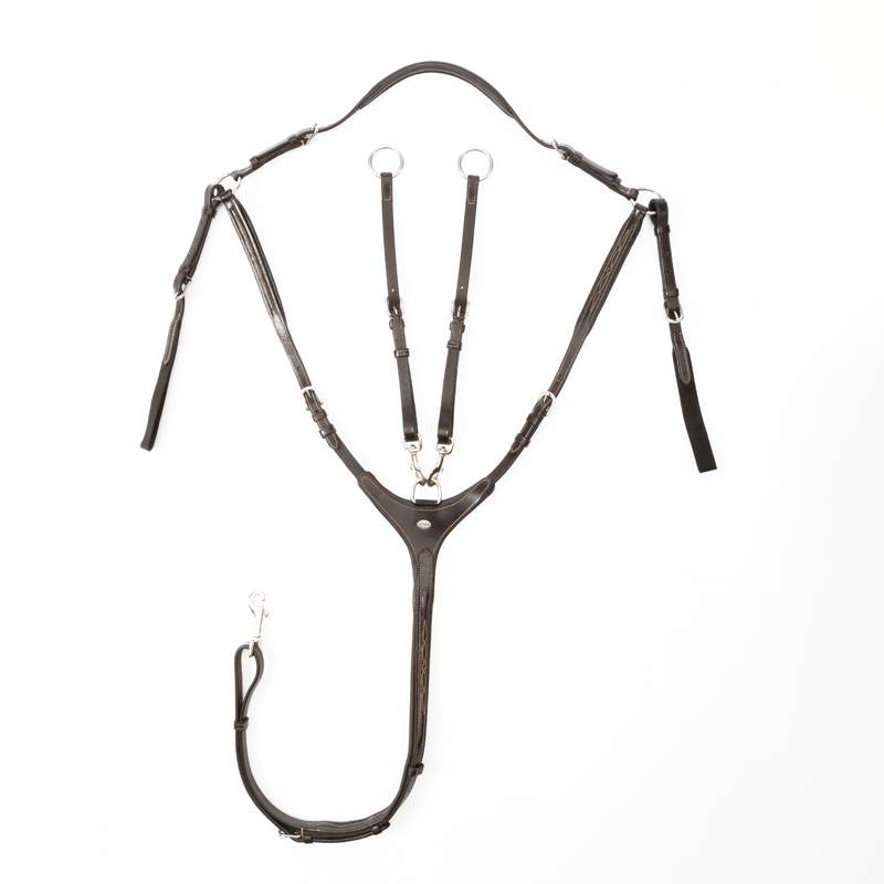 Подперсье классическое кожаное Kavalkade с белой строчкой